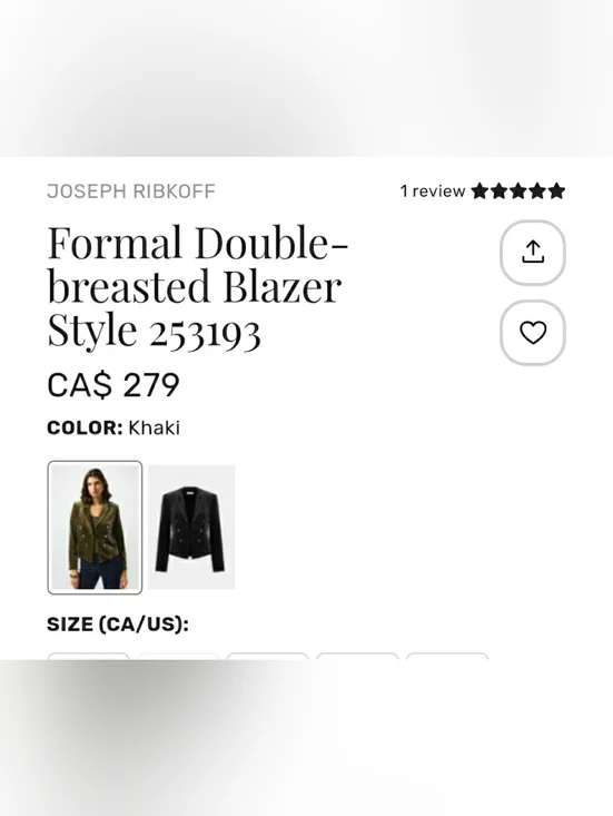 Joseph Ribkoff Olive Velvet Double-Breasted Blazer Jacket - Women - Picture 4 of 11